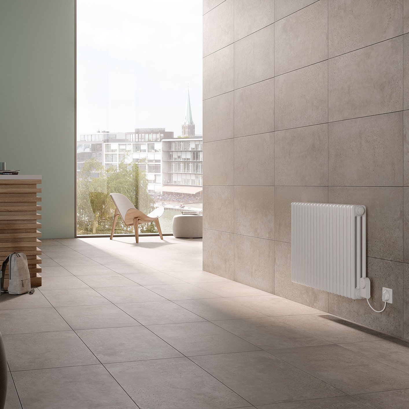 Column radiator from Arbonia in a classic apartment