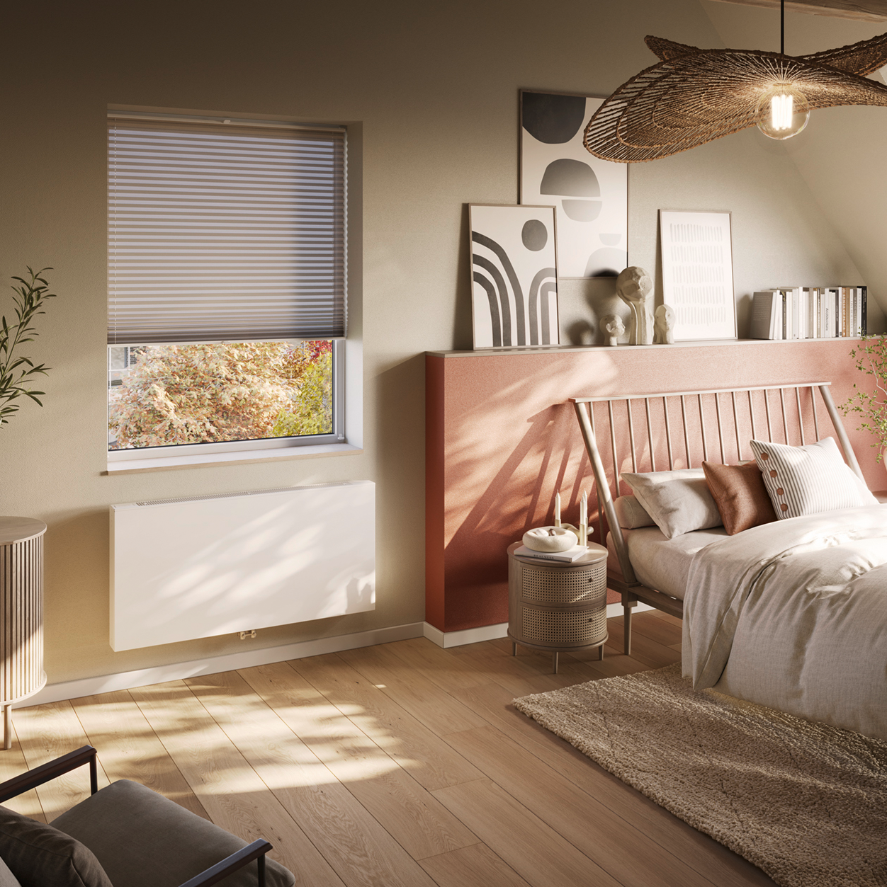 Heat Pump Convector by Arbonia in the bedroom