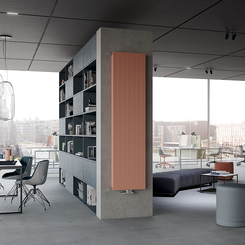 Arbonia heating panel mounted in an office