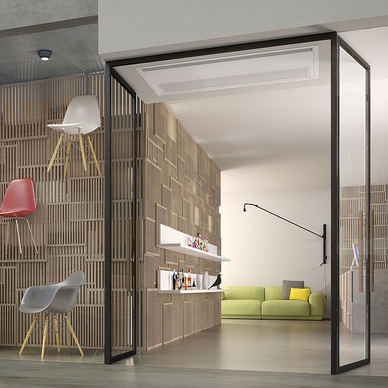 Air curtains from Arbonia in a modern business environment