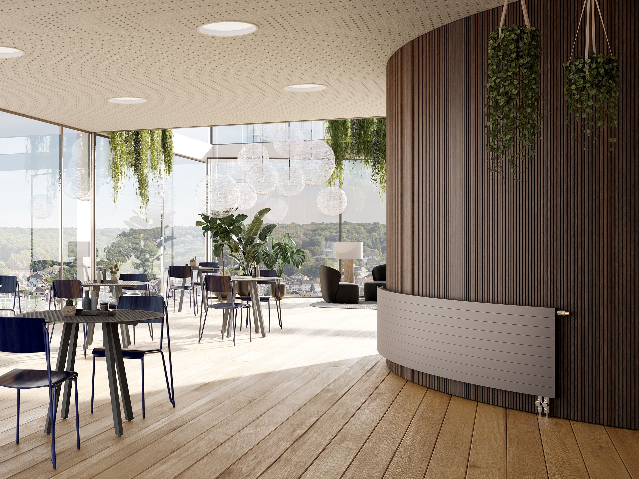 Heating panel in curved special form from Arbonia