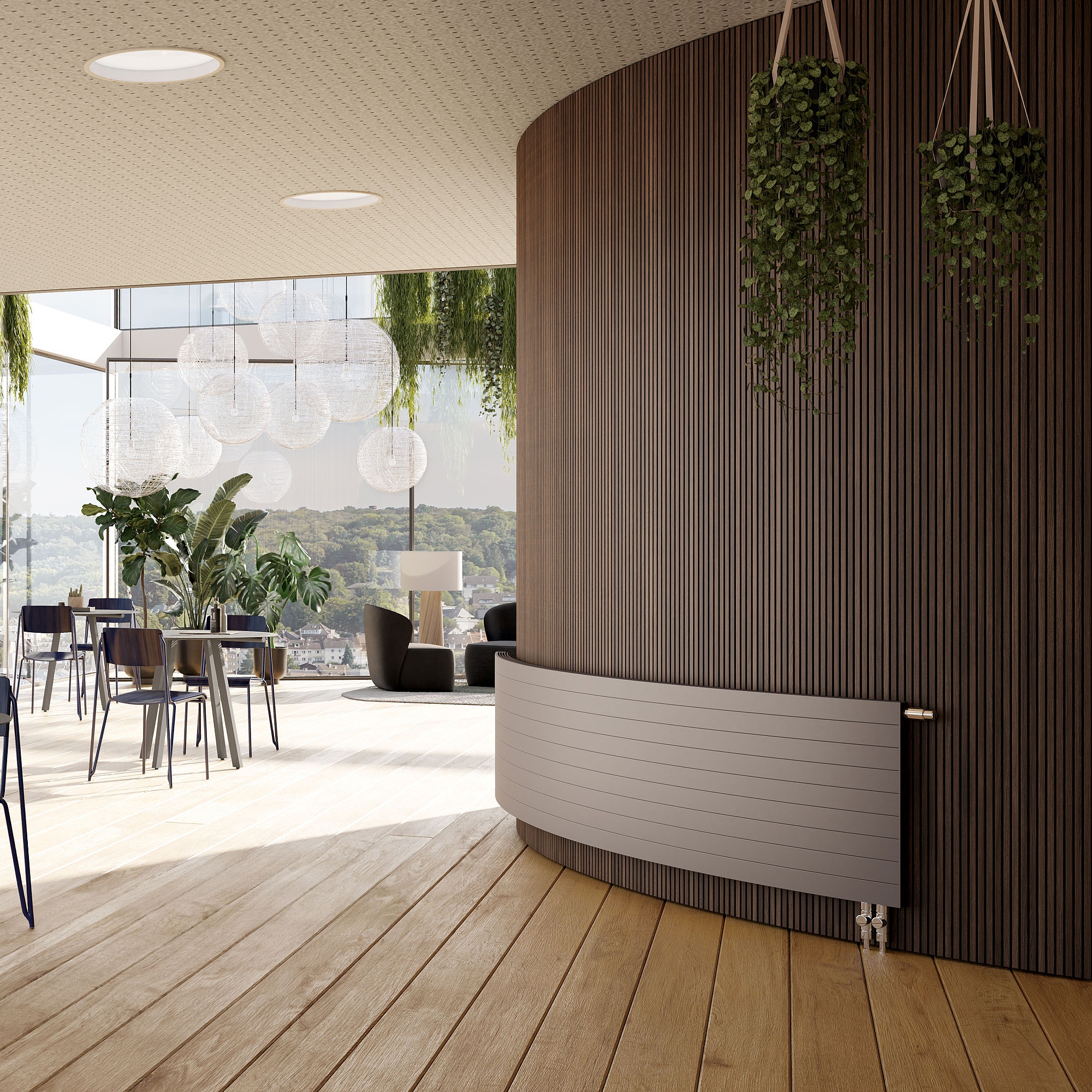 Heating panel in curved special form from Arbonia