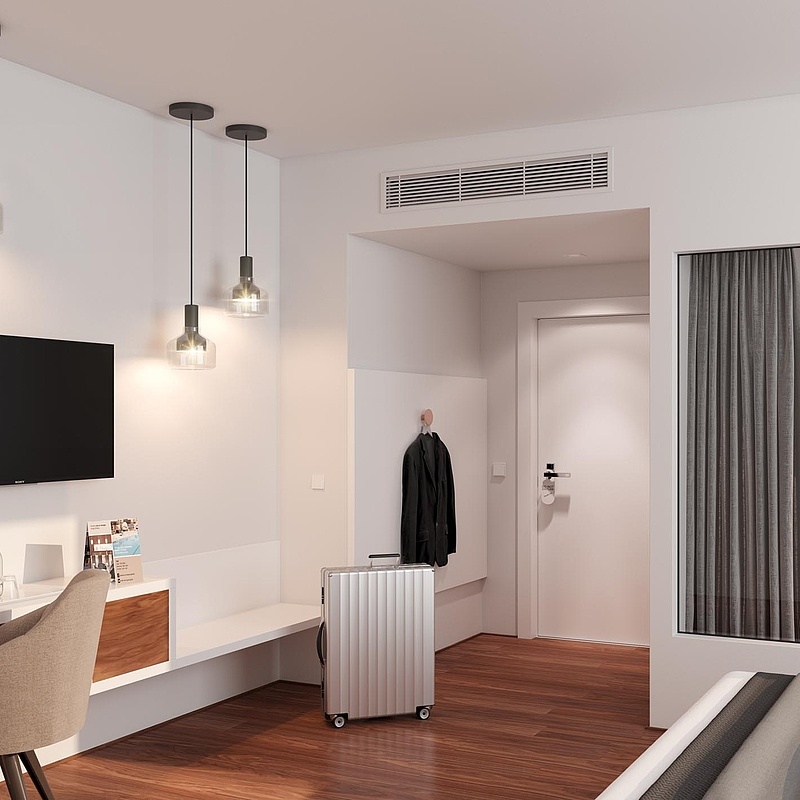 Fan coil canali aria Arbonia – temperatura ambiente corretta per hotel e camere d'hotel