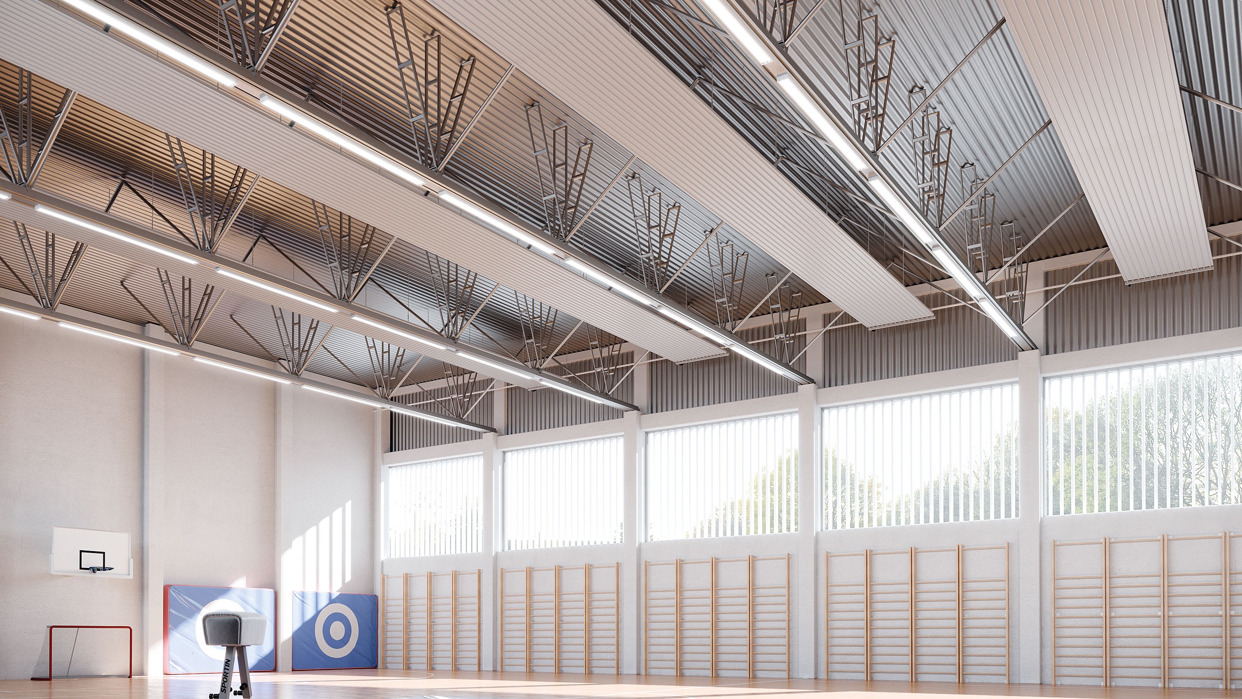 Инфракрасные потолочные панели создают комфортную обстановку в спортивном зале