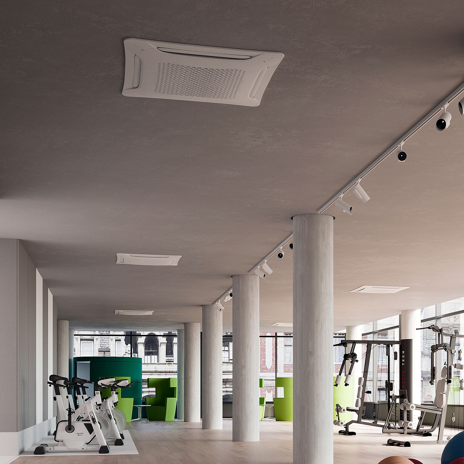 Фанкойлы Arbonia в виде потолочных кассет – используются в фитнес-студиях и спортивных сооружениях