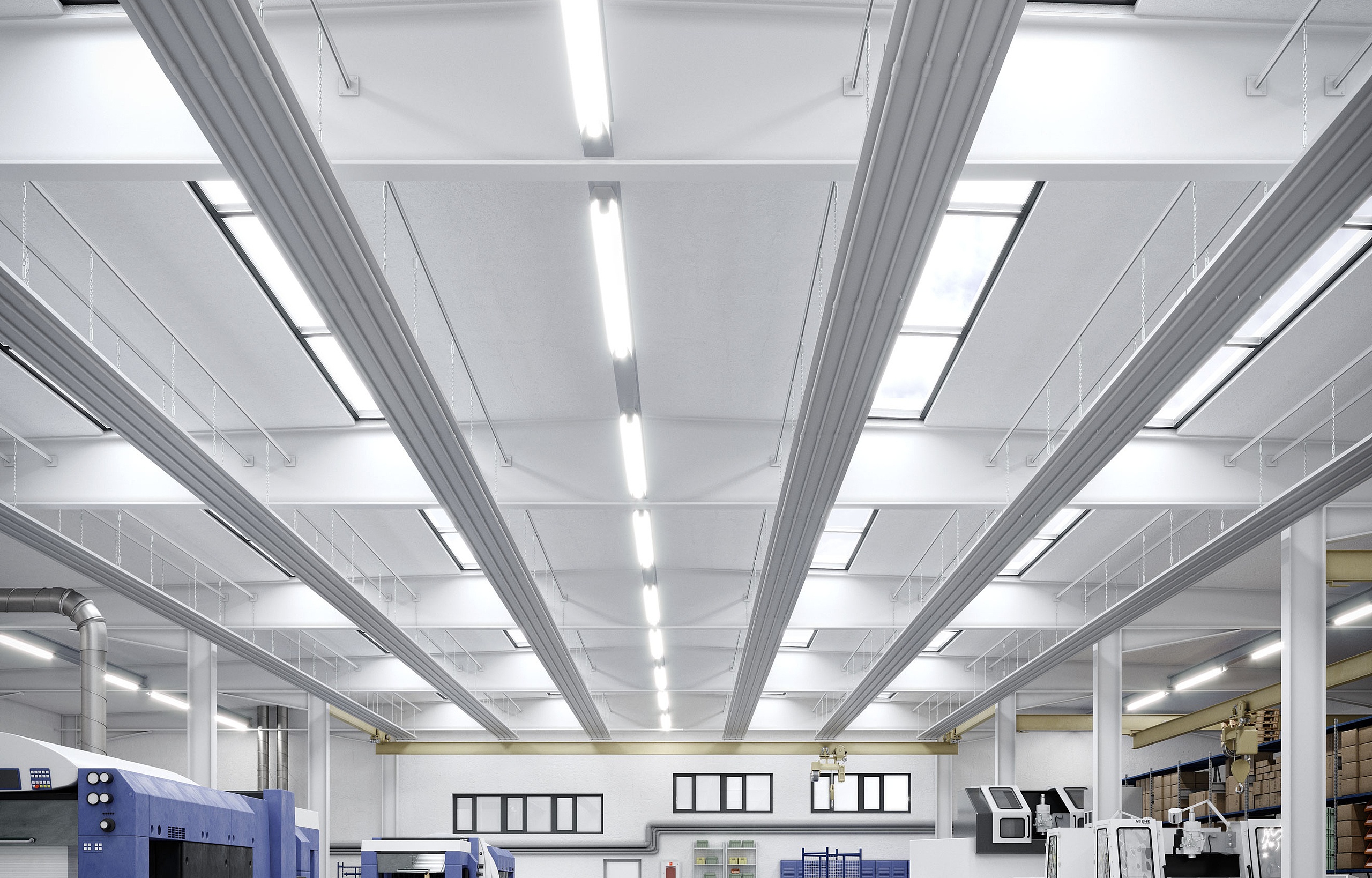 Инфракрасные потолочные панели обеспечивают комфортную обстановку в производственном цехе